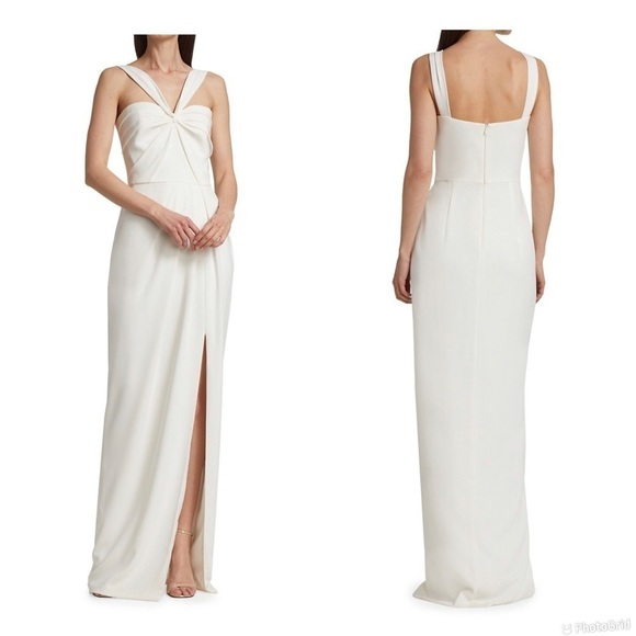 ML Monique Lhuillier Halter Column Gown - Picture 1 of 10
